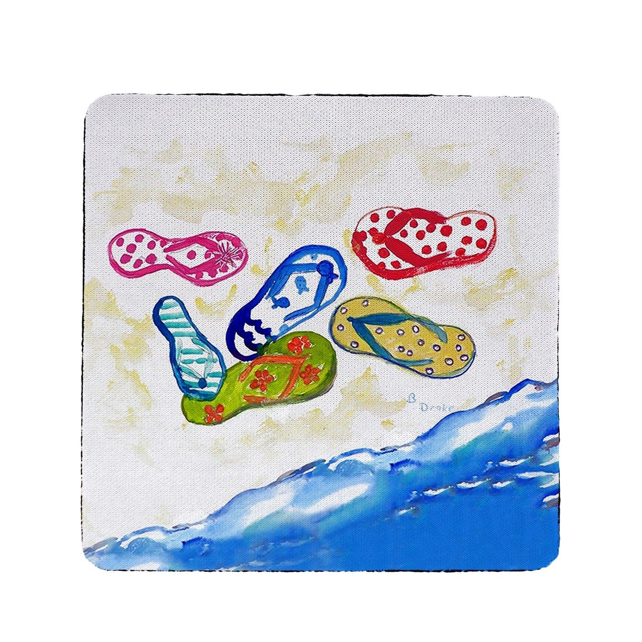 Six Flip Flops Coasters - Set of 4